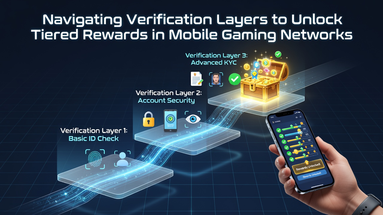 Detailansicht einer mobilen Gaming-Schnittstelle mit gestaffelten Belohnungen und Verifizierungsfortschritt